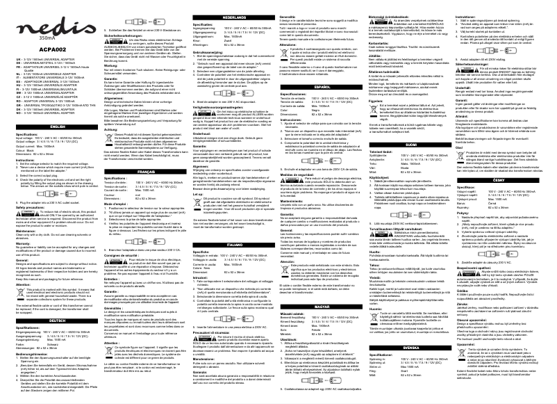 Page 1 de la notice Manuel utilisateur Nedis ACPA002