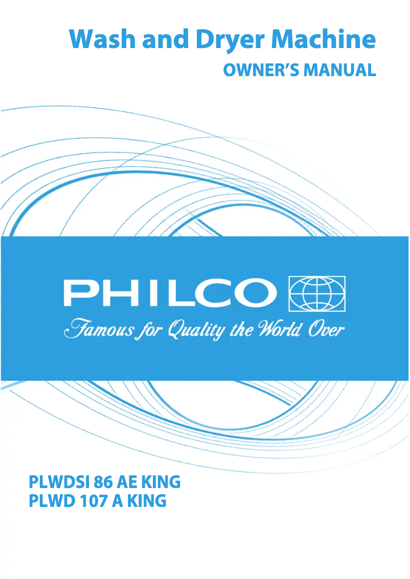Page n°1 - Manuel utilisateur Philco PLWD 107 A King
