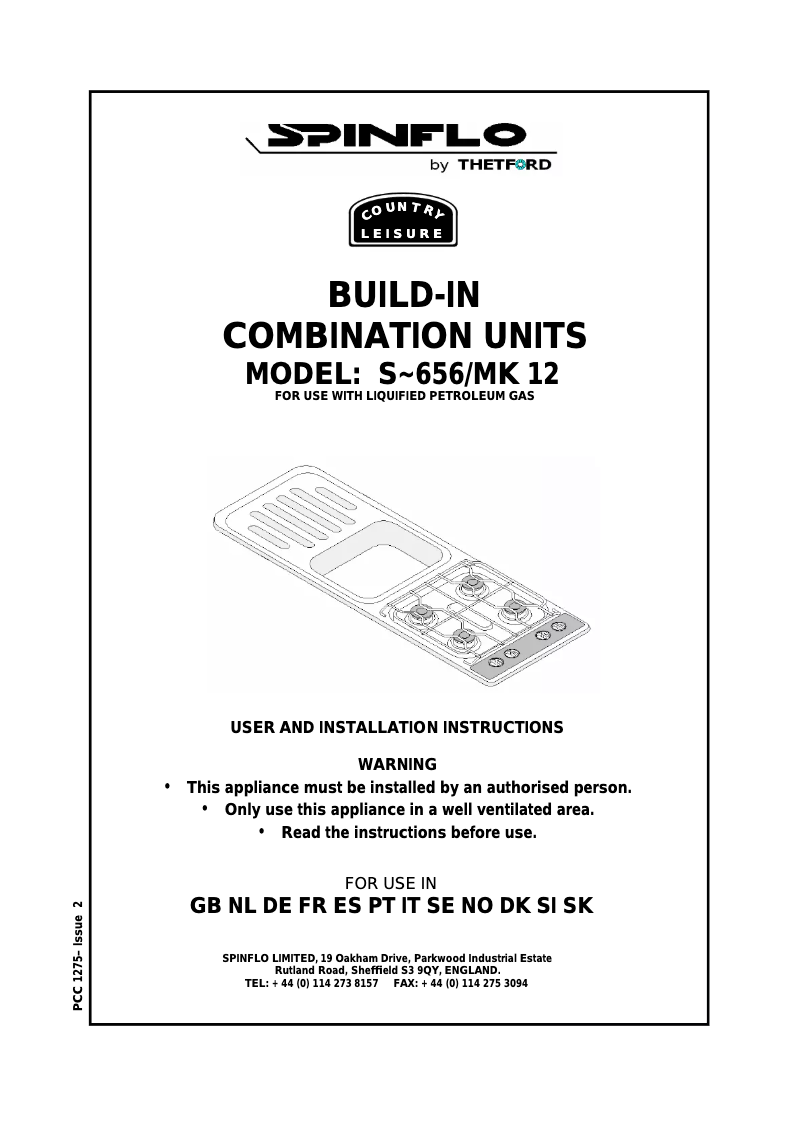 Página 1 del manual Manual de usuario Thetford S-656 MK 12