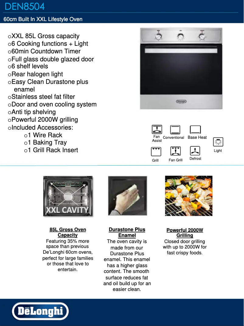 Page n°1 - Fiche technique DeLonghi DEN8504
