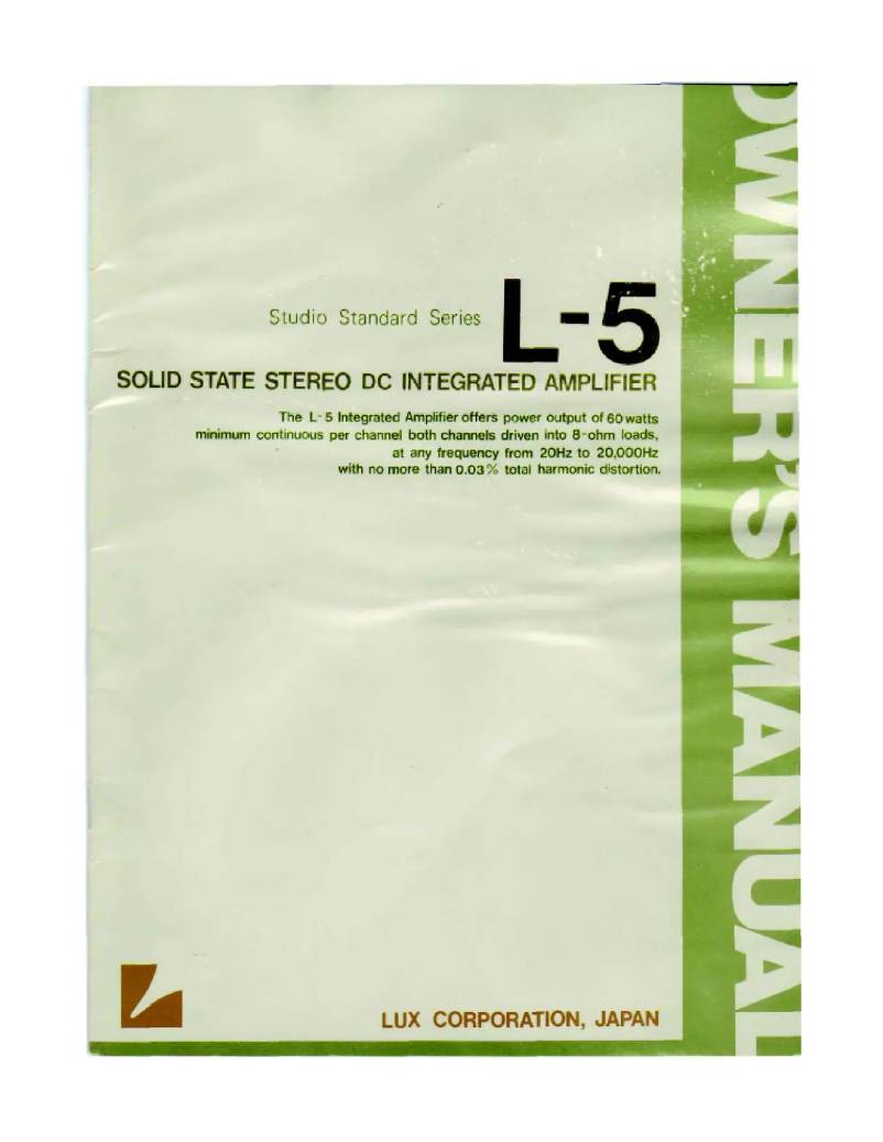 Página 1 del manual Manual de usuario Luxman L-5
