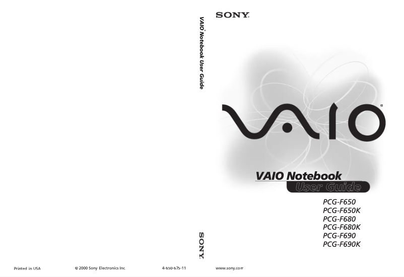 Page n°1 - Manuel utilisateur Sony Vaio PCG-F690