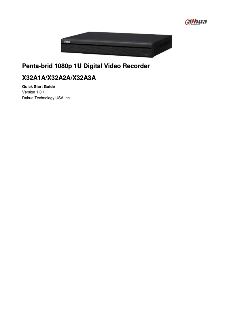 Page n°1 - Manuel utilisateur Dahua Technology X32A1A