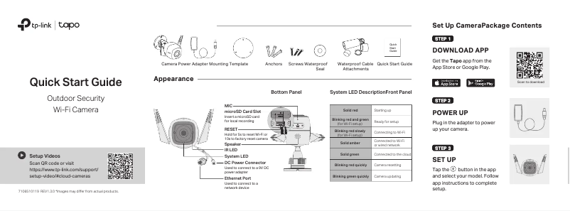 Page 1 de la notice Guide d'installation TP-Link Tapo C310
