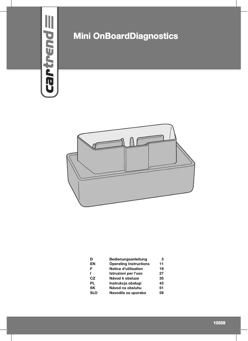 Page 1 de la notice Manuel utilisateur Cartrend 10559