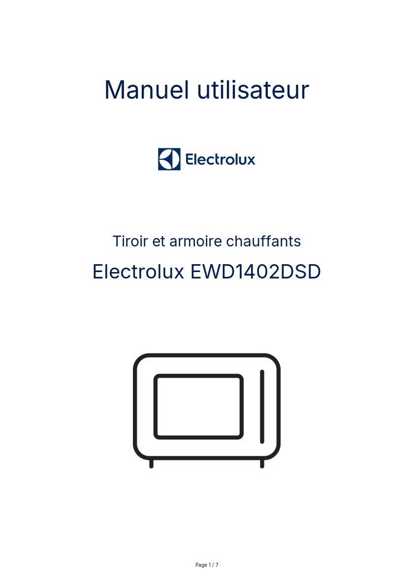Page n°1 - Manuel utilisateur Electrolux EWD1402DSD