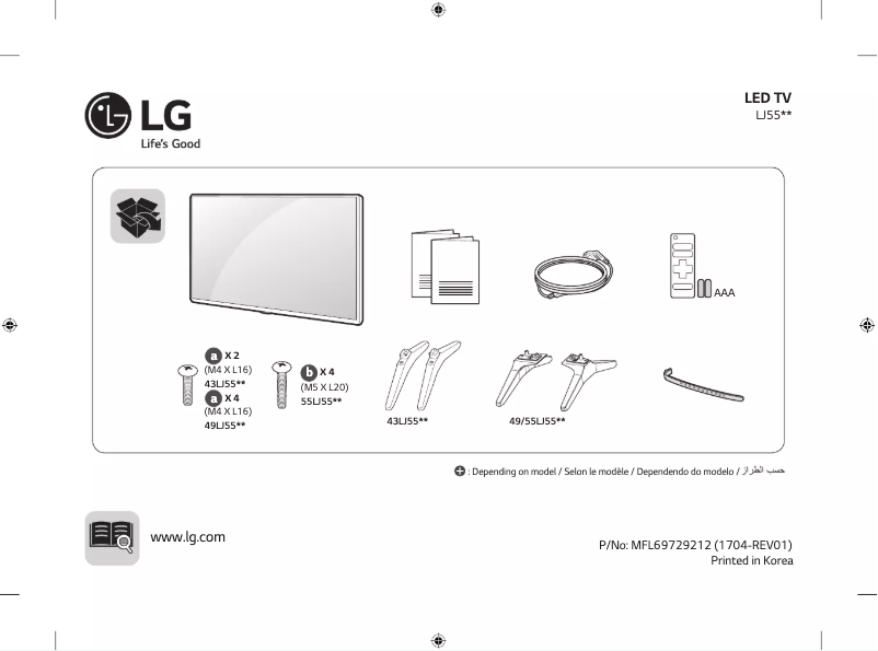 Página 1 del manual Manual de usuario LG 55LJ550T