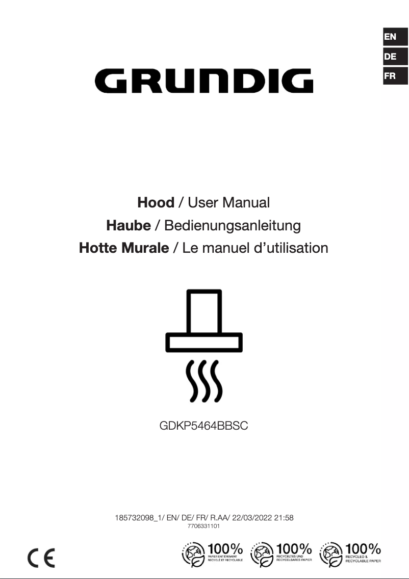 Page n°1 - Manuel utilisateur Grundig GDKP5464BBSC