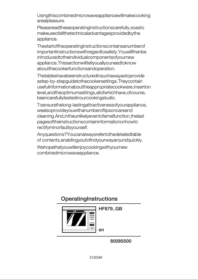 Page n°1 - Manuel utilisateur Siemens HF87940