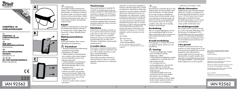 Page 1 de la notice Manuel utilisateur Crivit IAN 92562