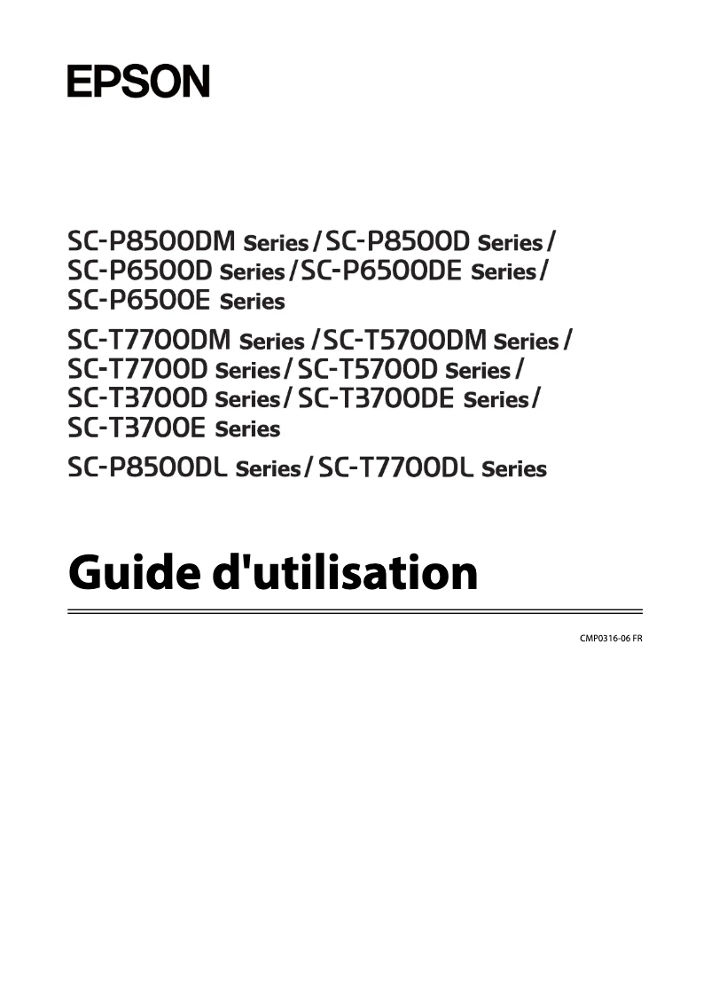 Page 1 de la notice Manuel utilisateur Epson SureColor SC-T7700D