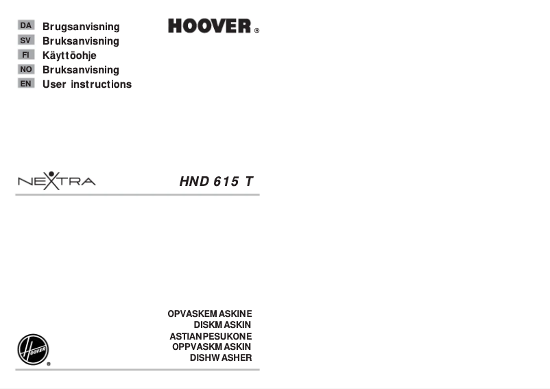 Page n°1 - Manuel utilisateur Hoover HND 615T-86S