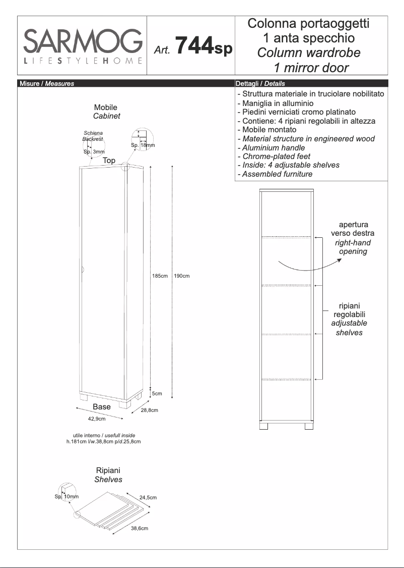 Image de la première page du manuel de l'appareil A744BFSPFU