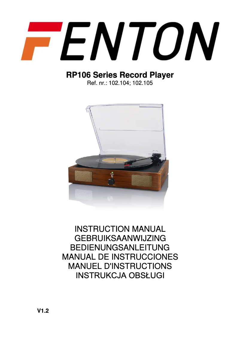 Image de la première page du manuel de l'appareil RP106W