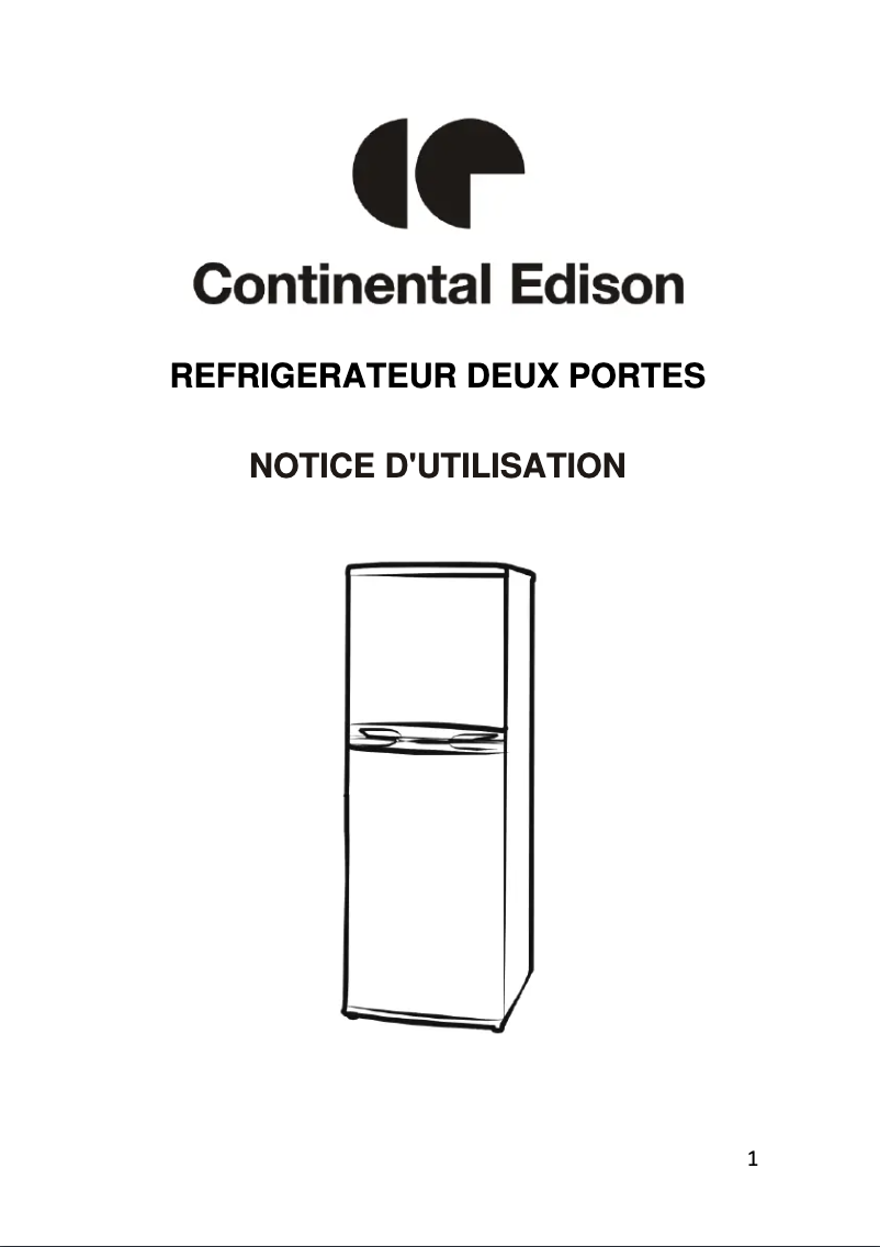 Page 1 de la notice Manuel utilisateur Continental Edison CERDF327FSA