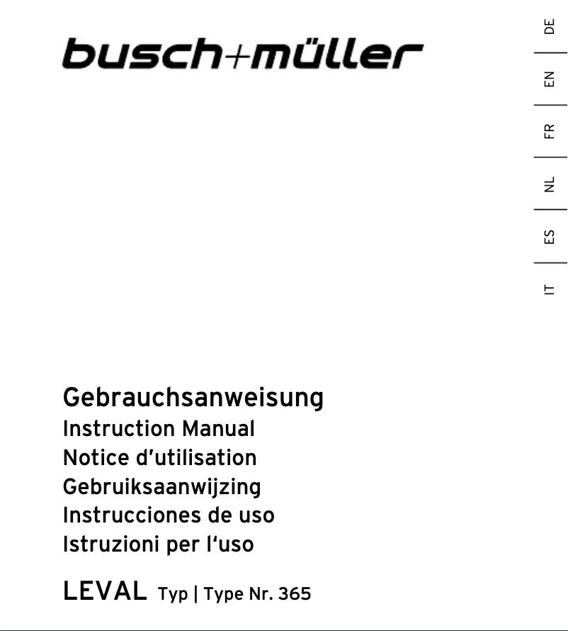 Página 1 del manual Manual de usuario Busch + Müller LEVAL
