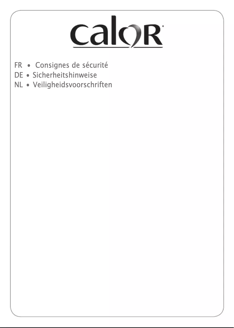 Page 1 de la notice Instructions de sécurité Calor Express Essential SV6115