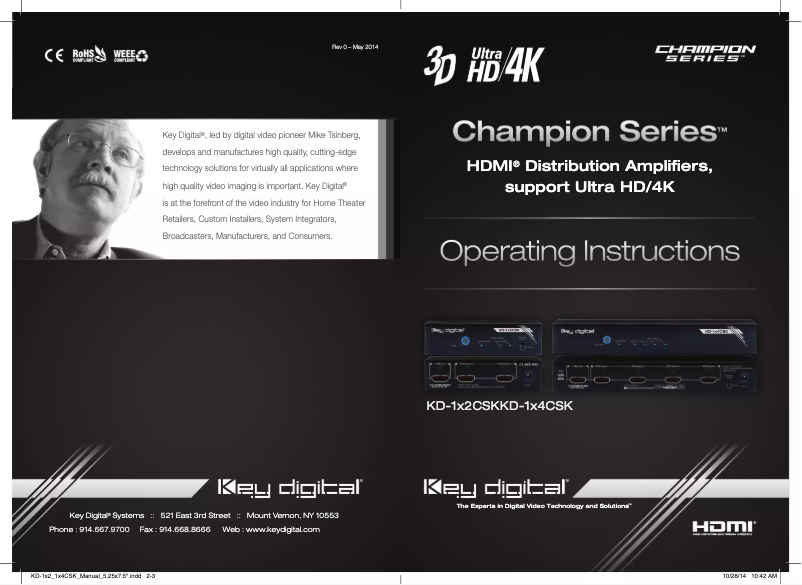 Image de la première page du manuel de l'appareil Champion KD-1X2CSK