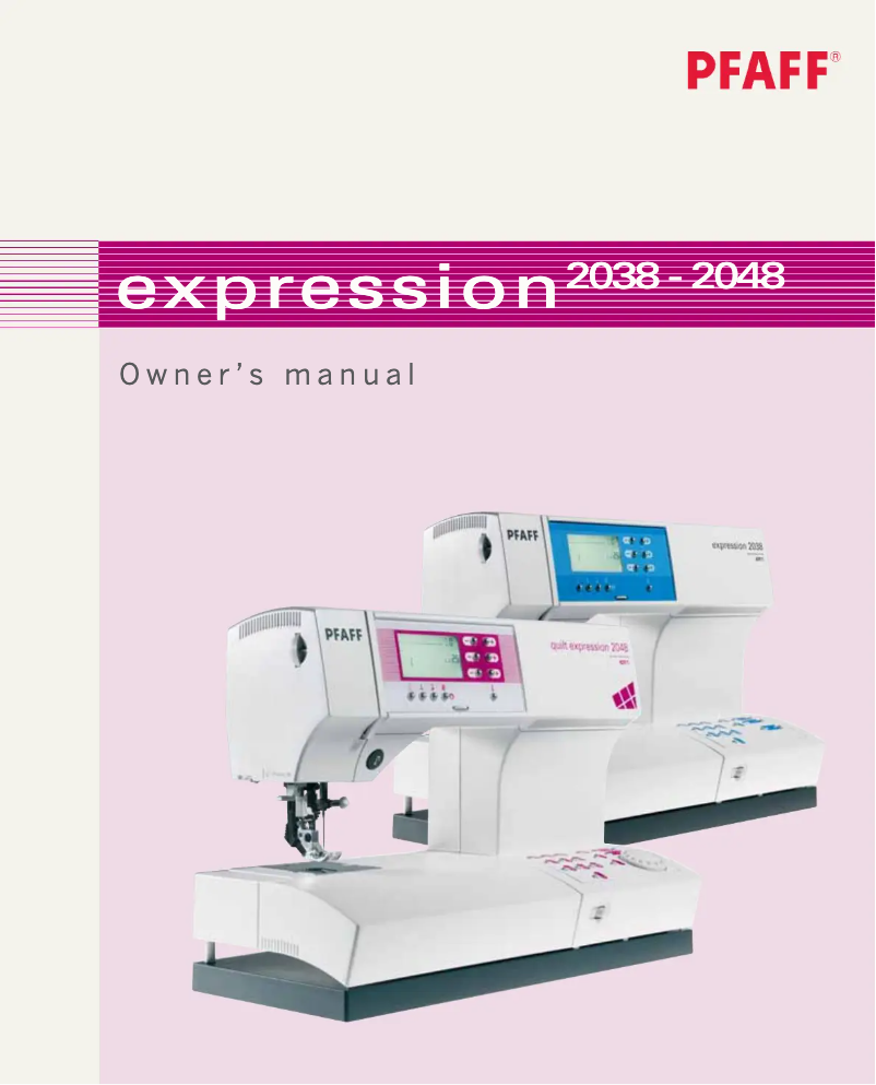 Page n°1 - Manuel utilisateur Pfaff expression 2048
