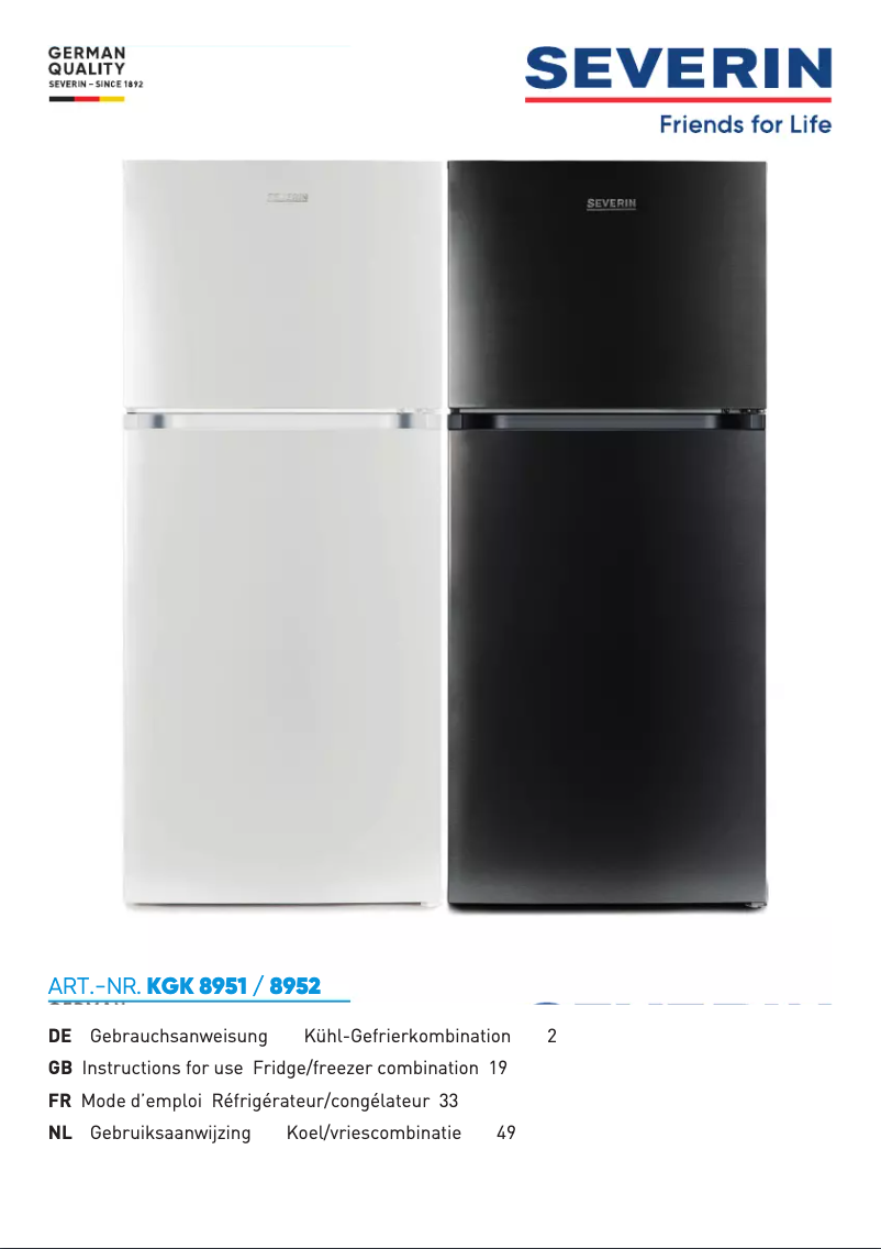 Image de la première page du manuel de l'appareil KGK 8951