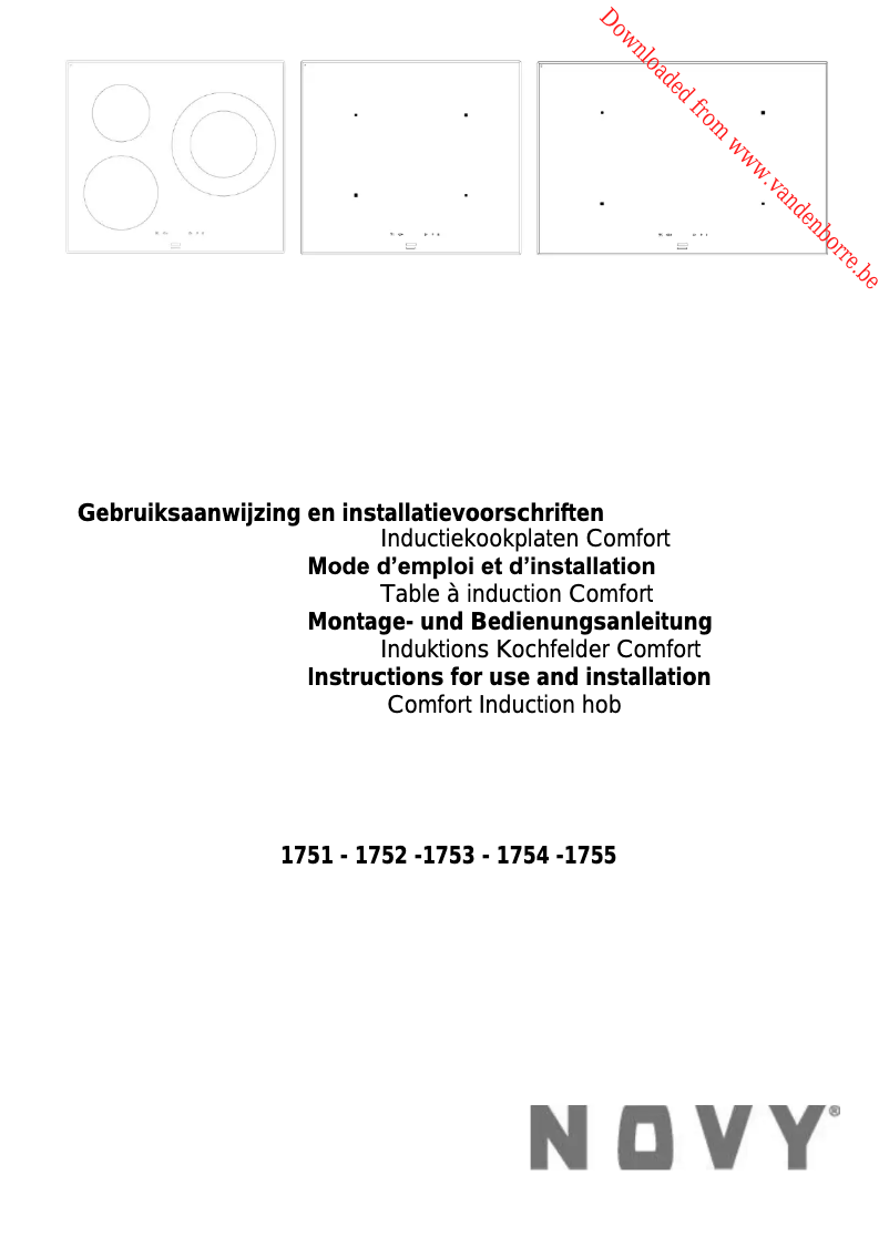 Page n°1 - Manuel utilisateur Novy 1752
