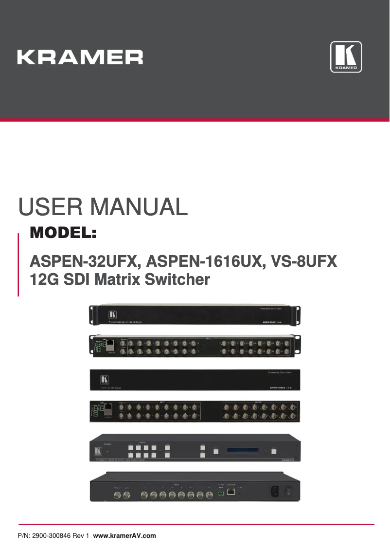 Page n°1 - Manuel utilisateur Kramer VS-8UFX