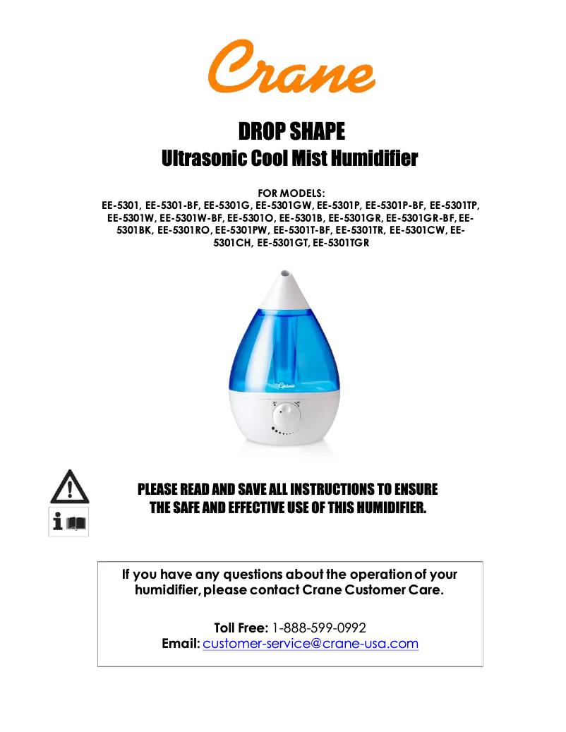 Page 1 de la notice Manuel utilisateur Crane EE-5301