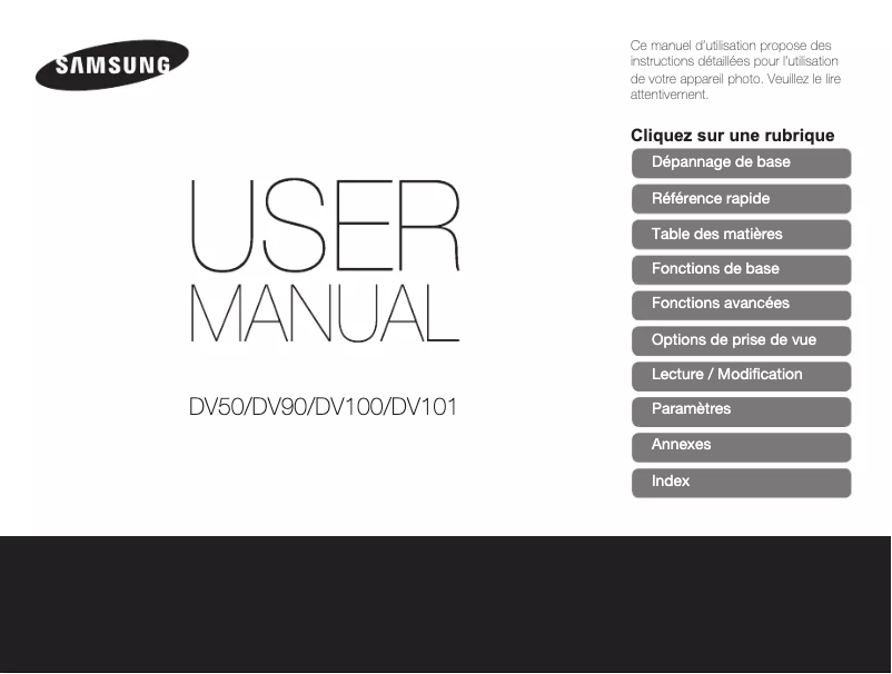Page n°1 - Manuel utilisateur Samsung DV101