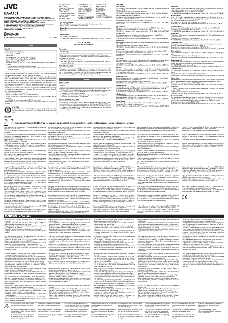 Page n°1 - Manuel utilisateur JVC HA-A10T