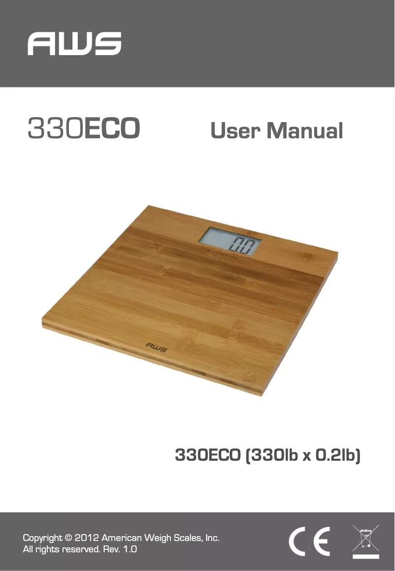 Page n°1 - Manuel utilisateur AWS 330ECO