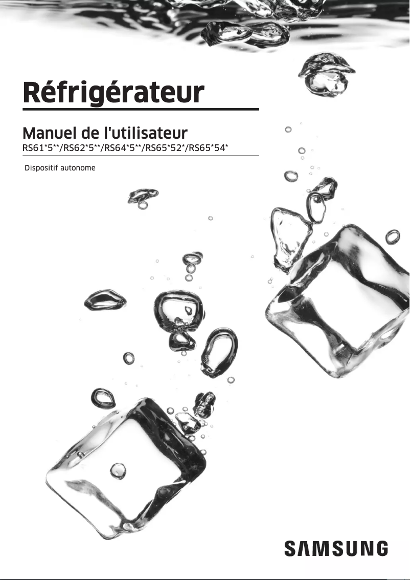 Page 1 de la notice Manuel utilisateur Samsung RS65R5691B4C