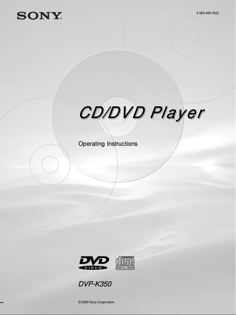 Page n°1 - Manuel utilisateur Sony DVP-K350