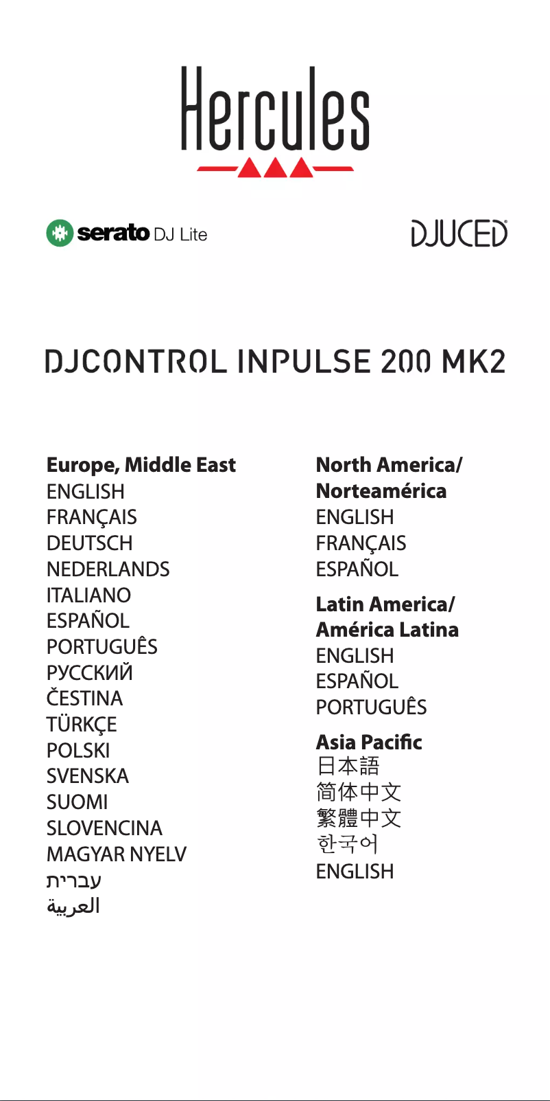 Page 1 de la notice Manuel utilisateur Hercules DJControl Inpulse 200 MK2