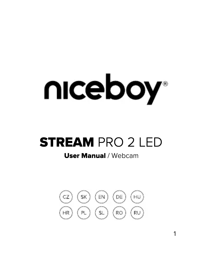 Page 1 of the manual User Manual Niceboy STREAM PRO 2 LED