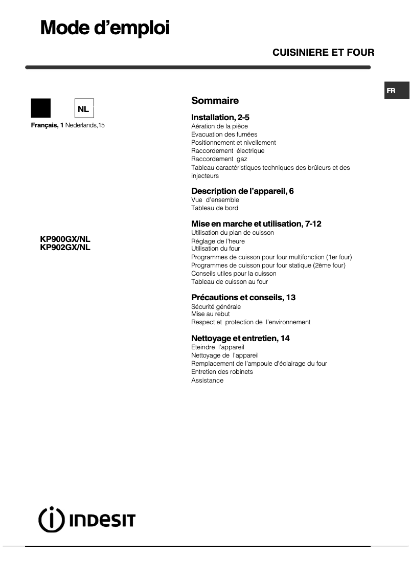 Image de la première page du manuel de l'appareil KP 902 GX