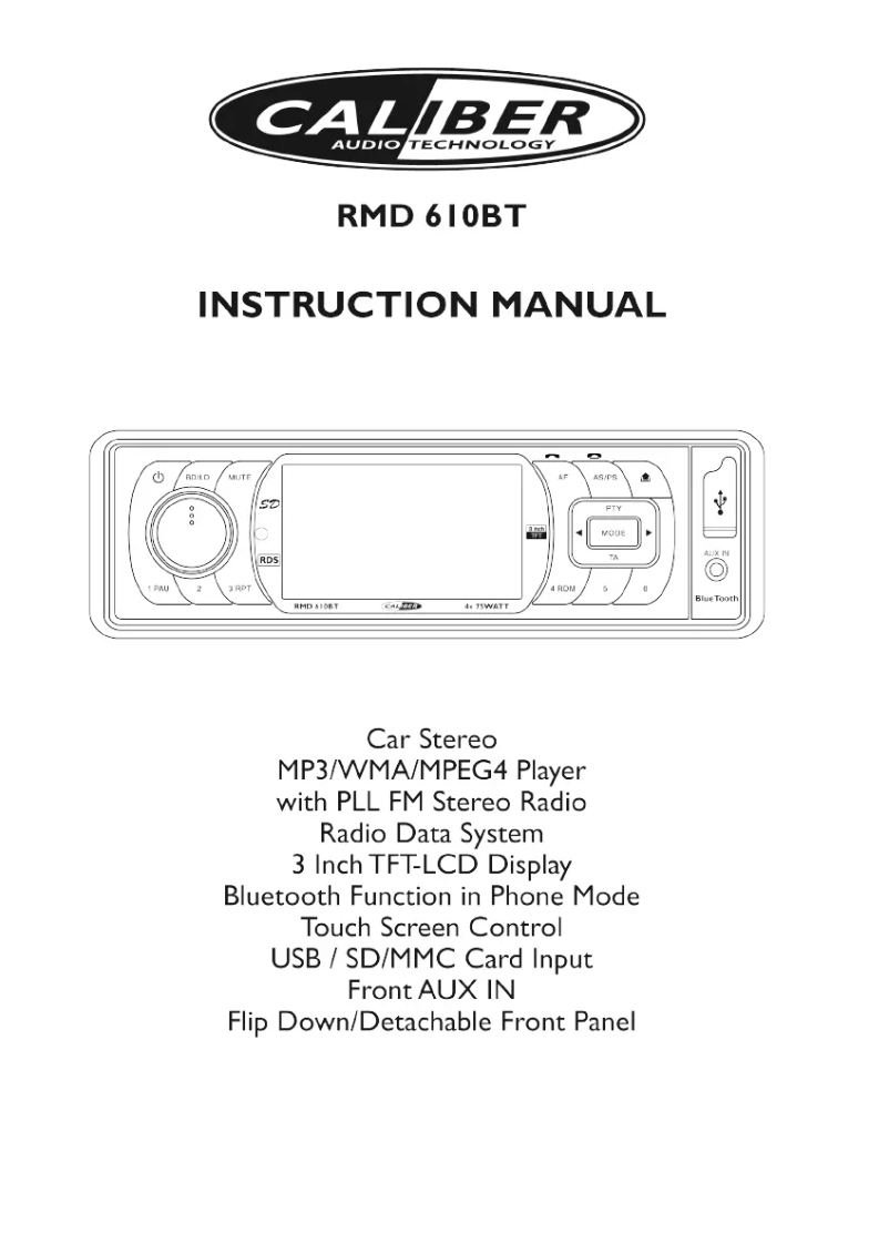Page n°1 - Manuel utilisateur Caliber MCD610BT