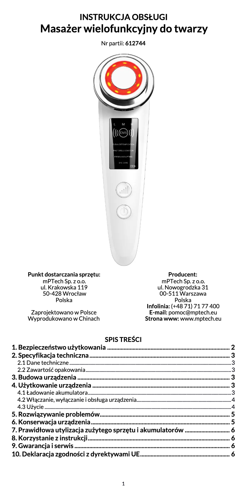 Image de la première page du manuel de l'appareil BE-430334