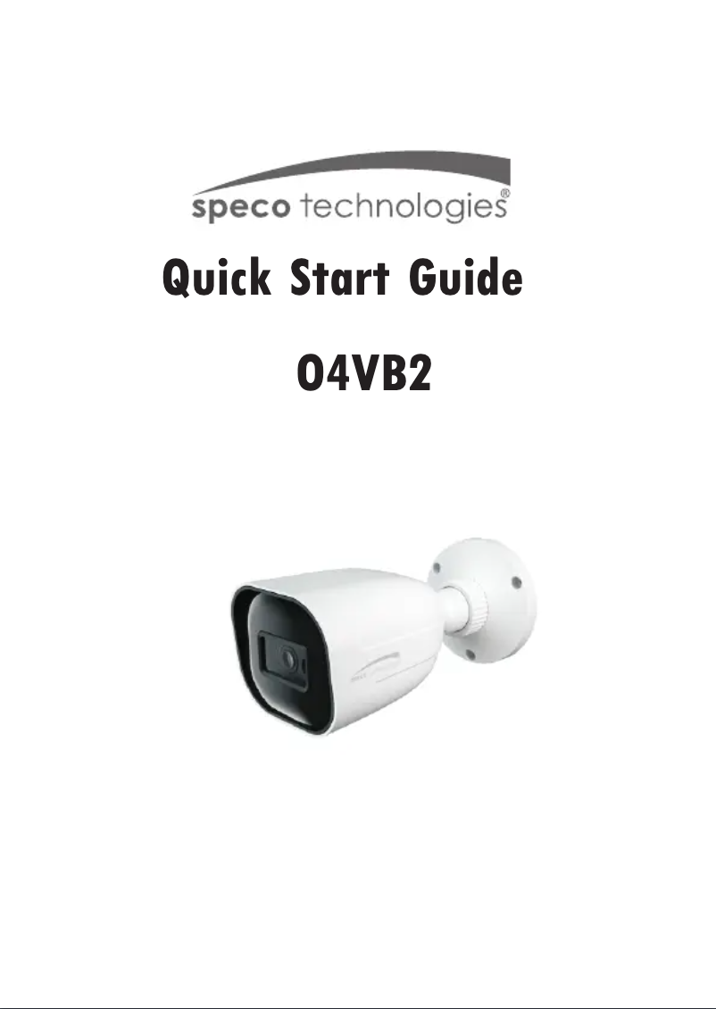 Page 1 de la notice Guide de démarrage rapide Speco Technologies O4VB2