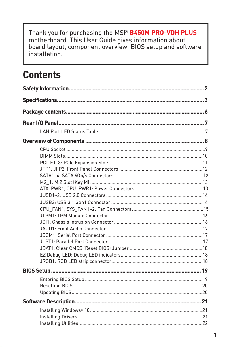 Image de la première page du manuel de l'appareil B450M PRO-VDH PLUS