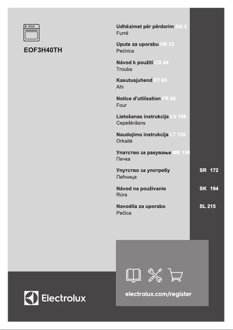 Page n°1 - Manuel utilisateur Electrolux EOF3H40TH