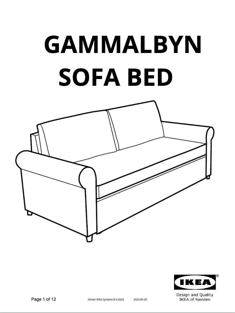 Page 1 de la notice Manuel utilisateur Ikea GAMMALBYN 505.580.29