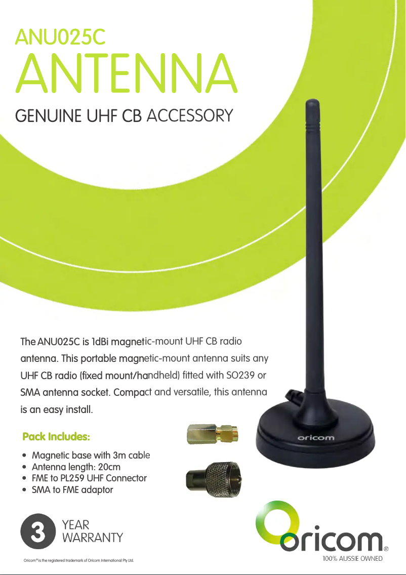 Image de la première page du manuel de l'appareil ANU025C