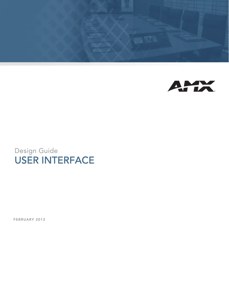 Page n°1 - Manuel utilisateur AMX MXD-2001-PAN-P