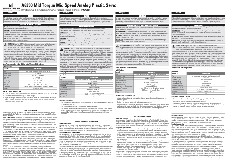 Image de la première page du manuel de l'appareil A6390