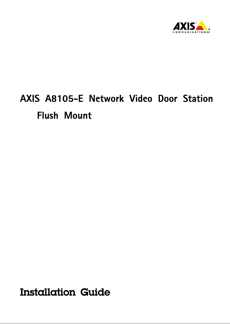 Image de la première page du manuel de l'appareil A8105-E