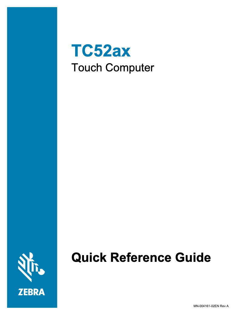 Page 1 de la notice Manuel utilisateur Zebra TC52AX