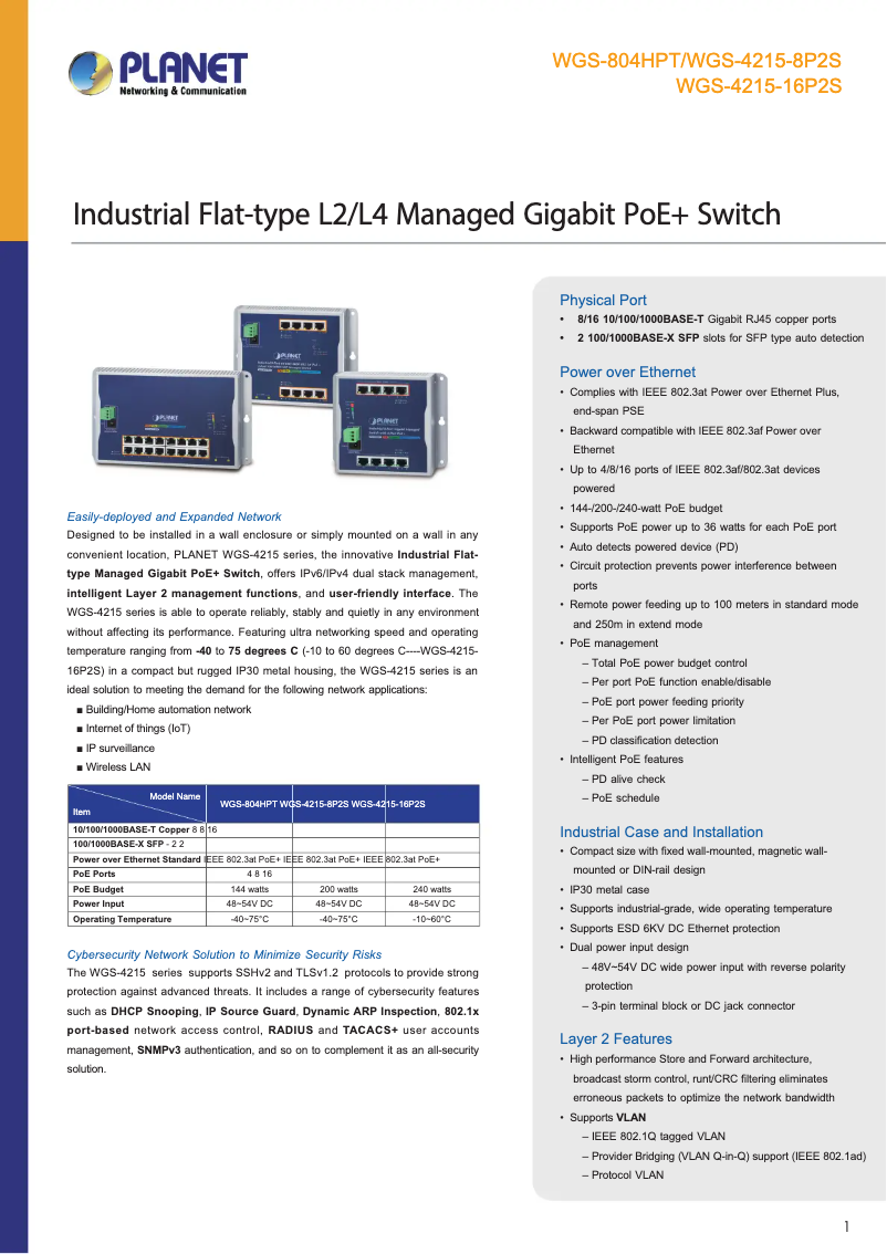 Image de la première page du manuel de l'appareil WGS-4215-16P2S