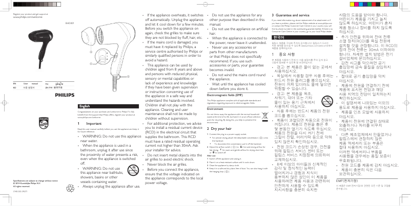 Página 1 del manual Manual de usuario Philips Essential Care BHD001