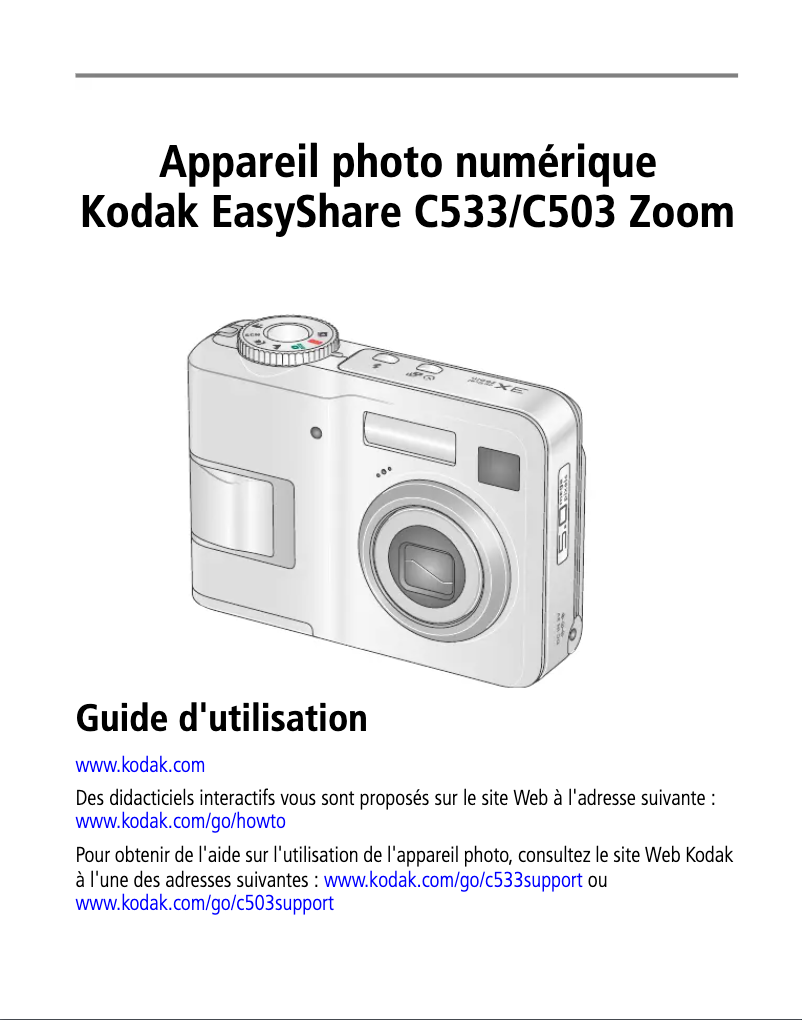 Page 1 de la notice Manuel utilisateur Kodak EasyShare C533
