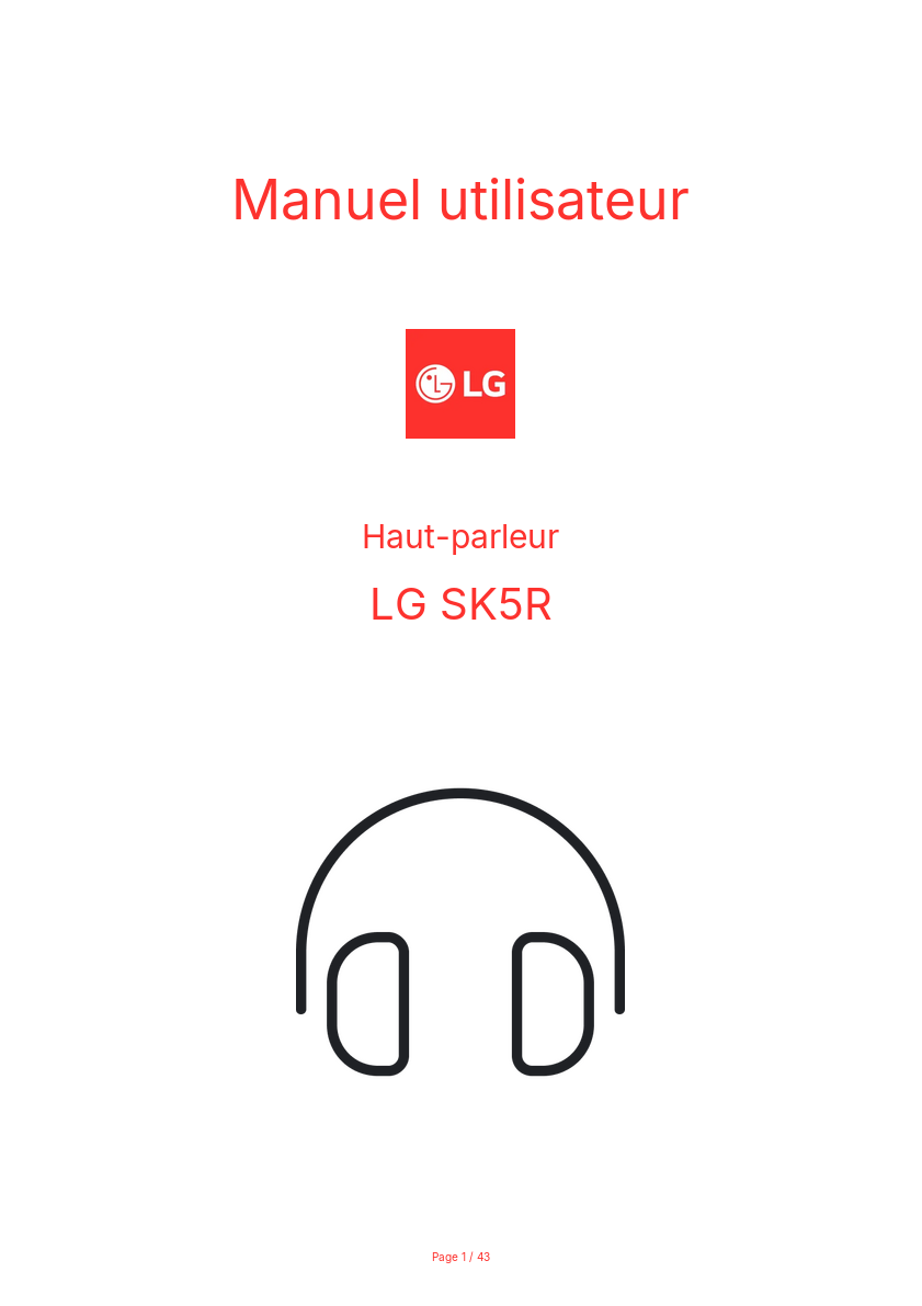 Image de la première page du manuel de l'appareil SK5R